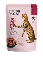 PrimaCat Classic Våtfoder med nötkött i gelé för katter 85 g