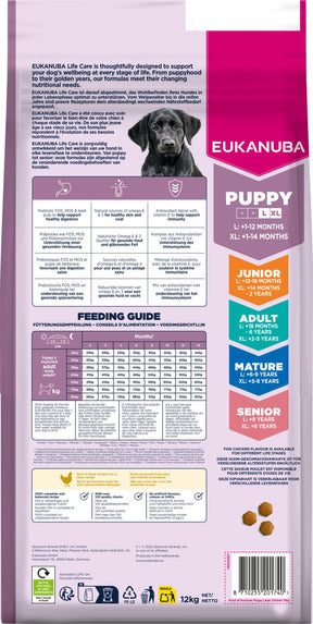Eukanuba Puppy Large Breed Chicken kanalihaga kasvu toetav kuivtoit suurt ja väga suurt tõugu kutsikatele 12 kg
