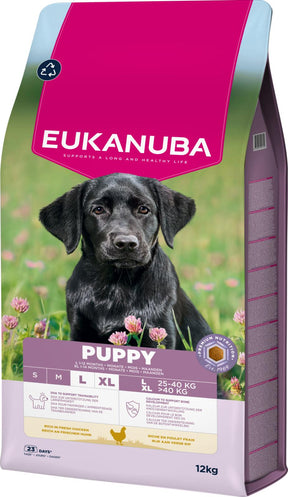 Eukanuba Puppy Large Breed Chicken kanalihaga kasvu toetav kuivtoit suurt ja väga suurt tõugu kutsikatele 12 kg