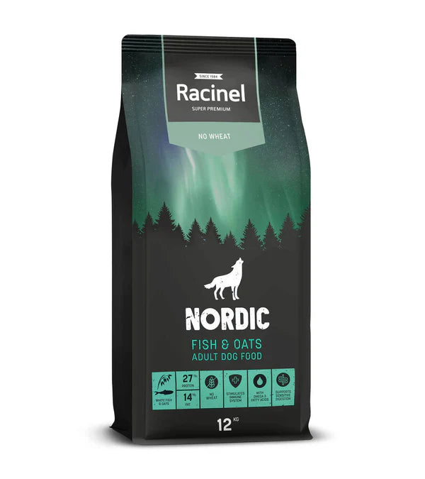 Racinel Nordic Adult fisk & havre 12 kg för hundar