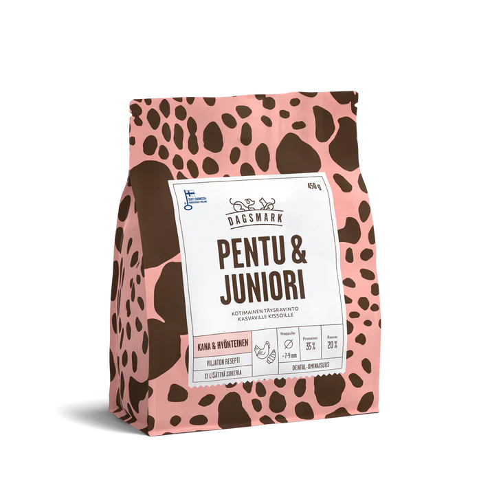 Dagsmark Kattunge & Junior Kyckling–Insekt Kattmat 450 g