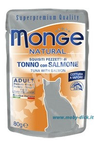 Monge Natural Tonfisk & Lax 24 x 80 g för katter