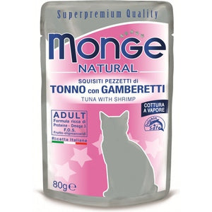 Monge Natural Tonfisk & Räka 24 x 80 g för katter