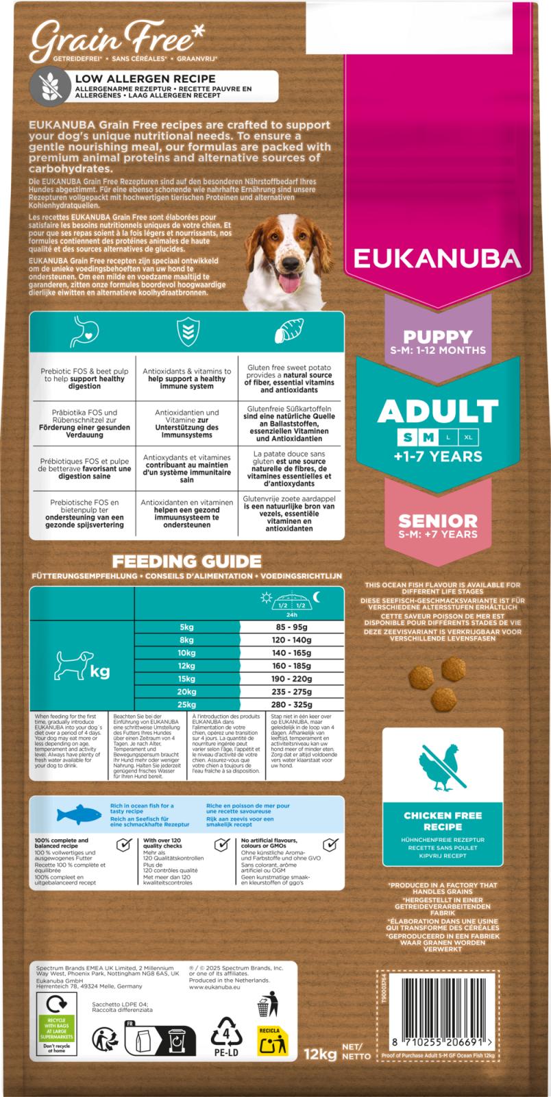 Eukanuba Adult Small/Medium Grain Free Ocean Fish torrfoder för hund