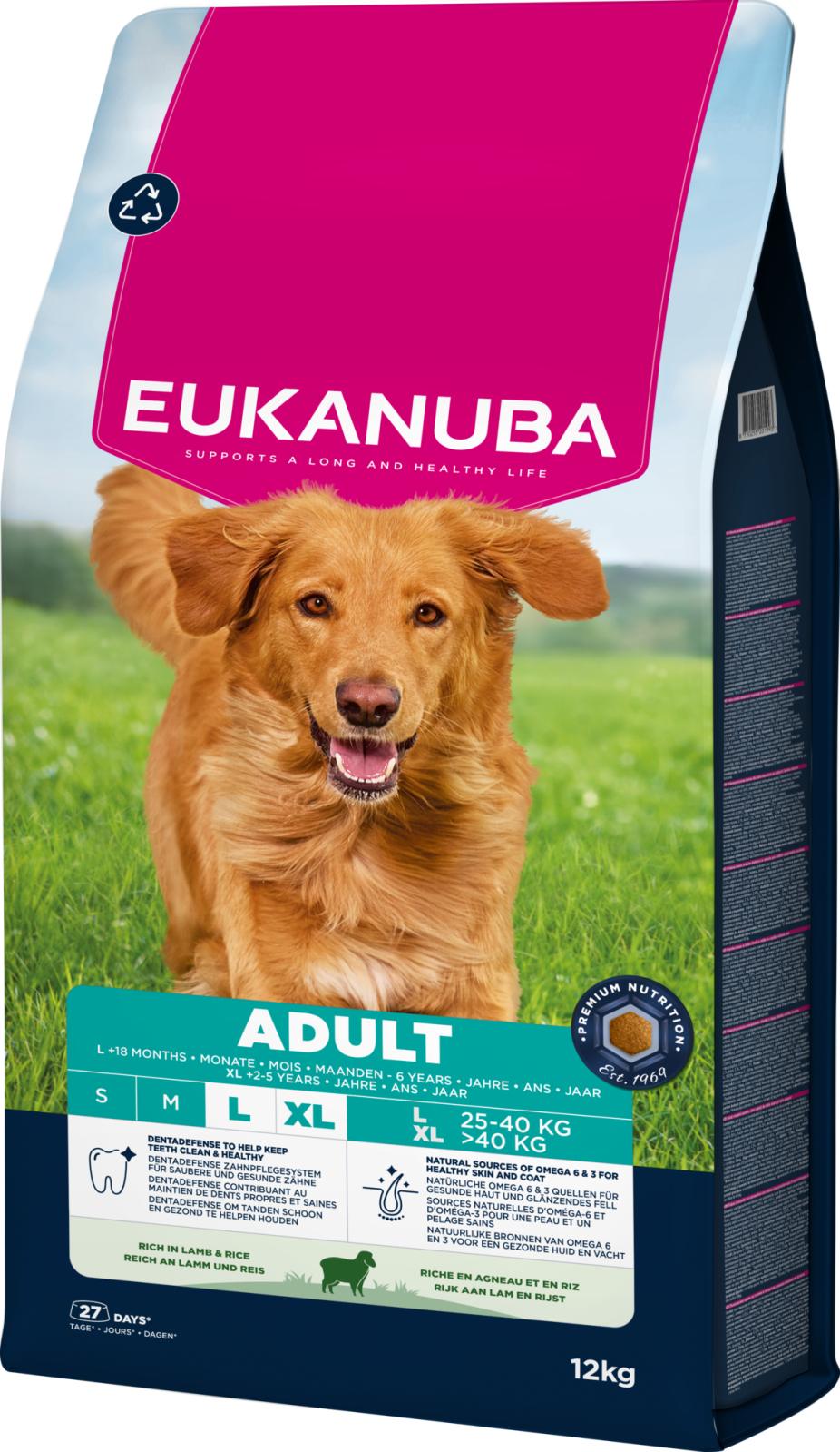 Eukanuba Adult Large Lamb & Rice torrfoder för hund 12 kg