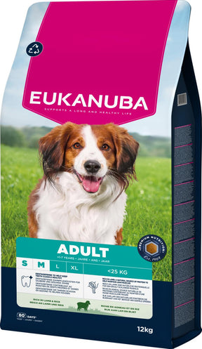 Eukanuba Adult Small & Medium Lamb & Rice lamba ja riisiga kuivtoit väikest ja keskmist kasvu koertele