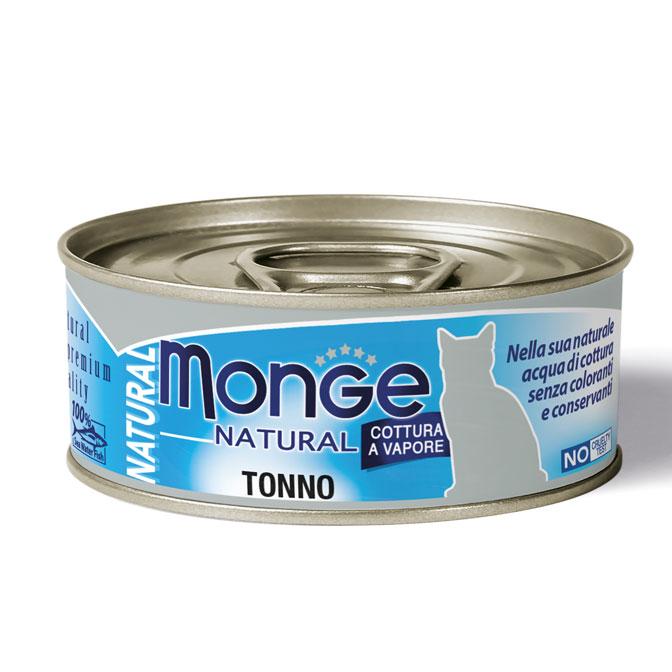 Monge Natural Tonfisk på burk för katter 24 x 80 g