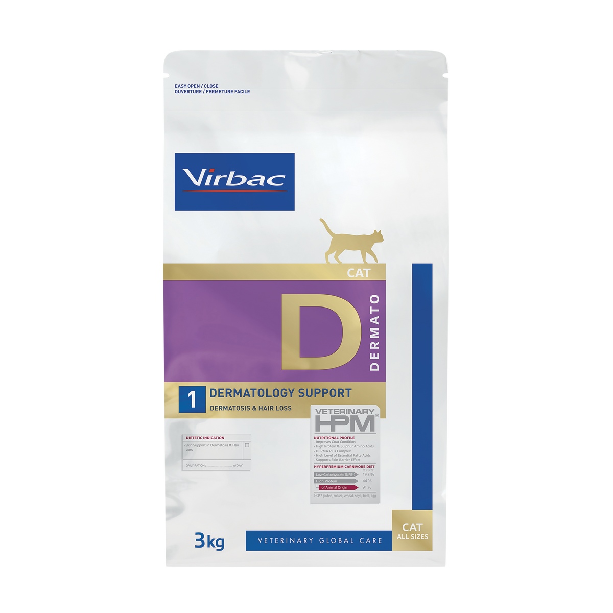 Virbac Veterinary HPM Dermatology Support för katt 3 kg