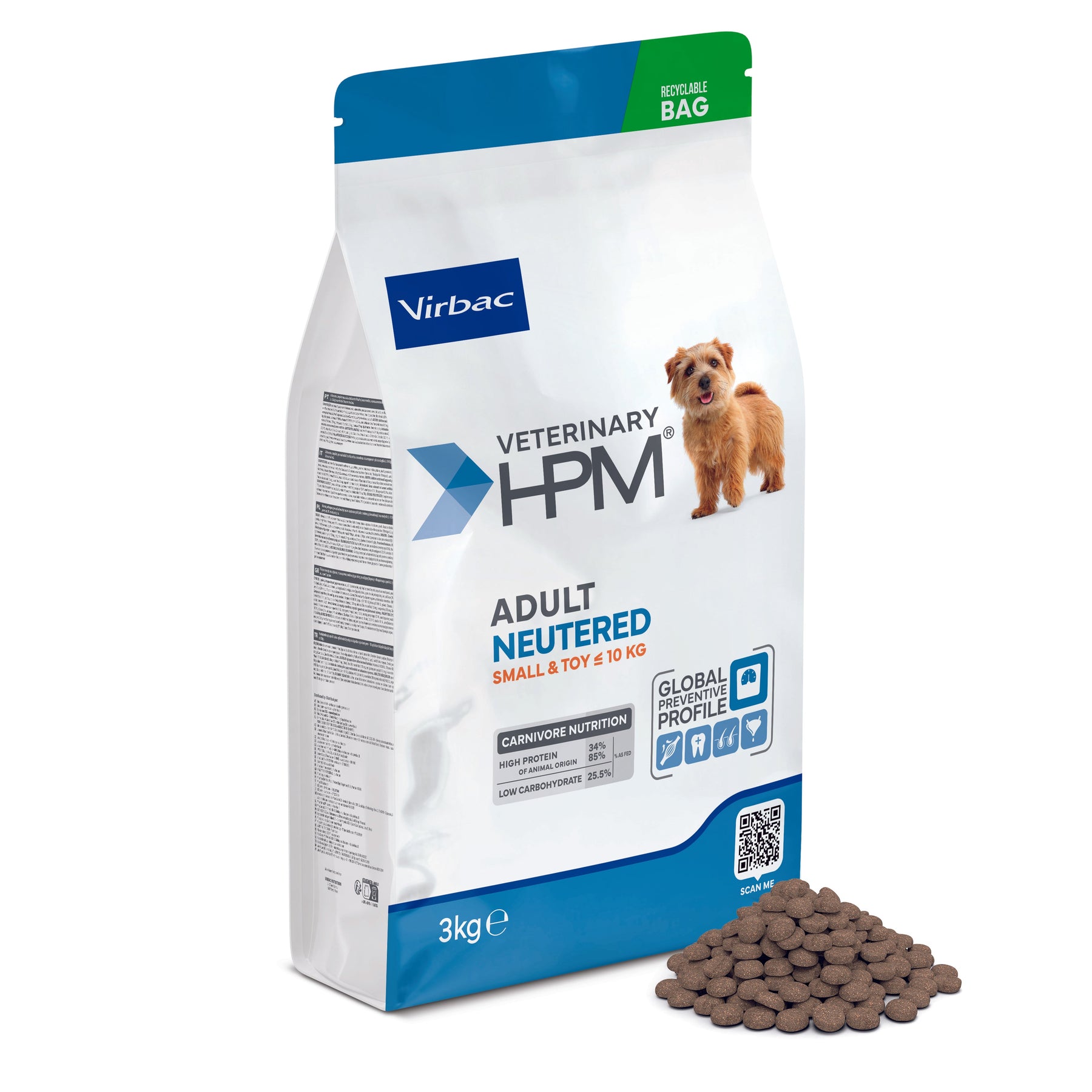 Virbac Adult Neutered Dog Small & Toy torrfoder för hund 3 kg