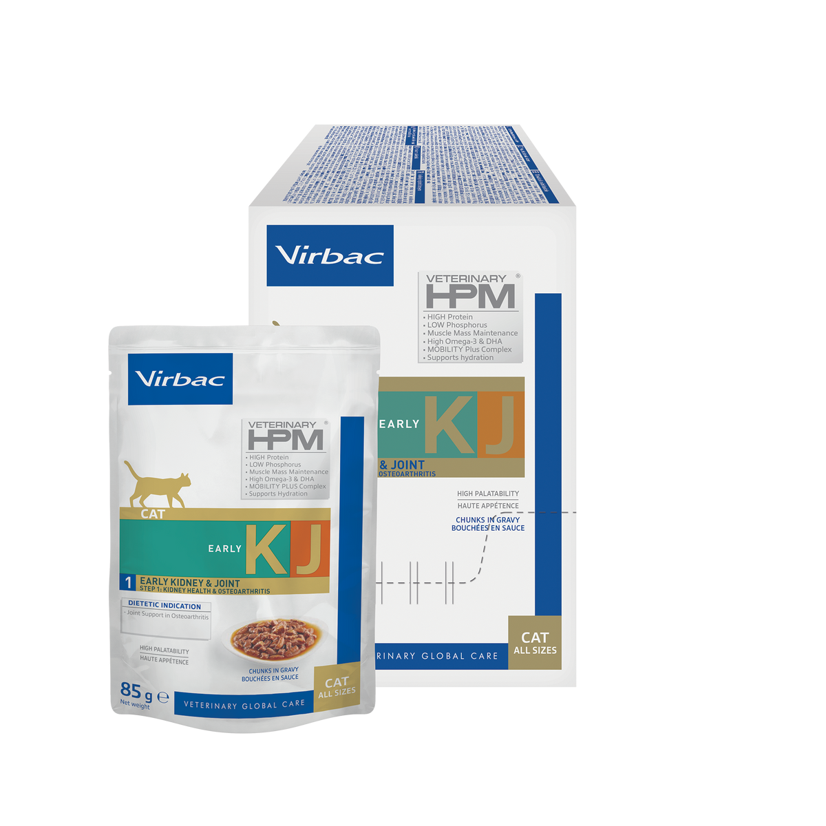 Virbac Veterinary HPM Early Kidney & Joint KJ1 våtfoder för katt 12 x 85 g