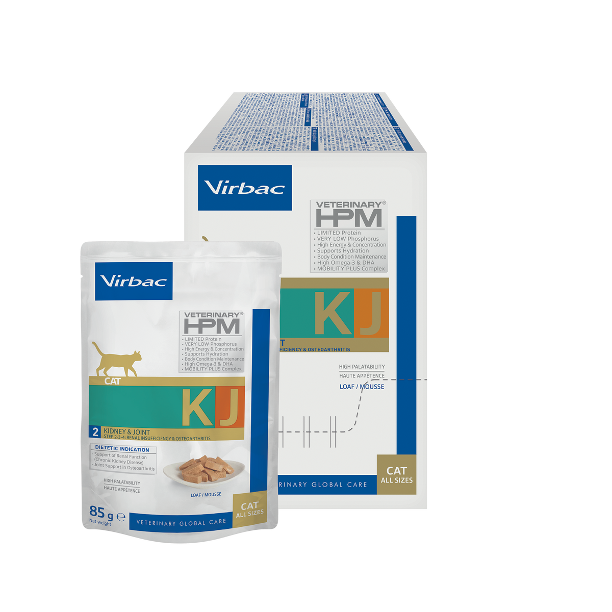 Virbac Veterinary HPM Cat Kidney & Joint KJ2 Wet Food 12 x 85 g