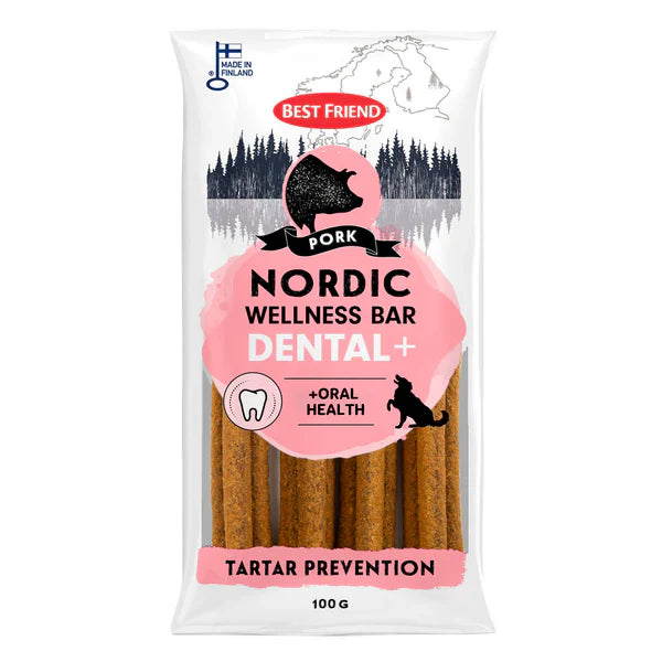 Best Friend Nordic Wellness Bar Dental+ gris 100 g för hundar