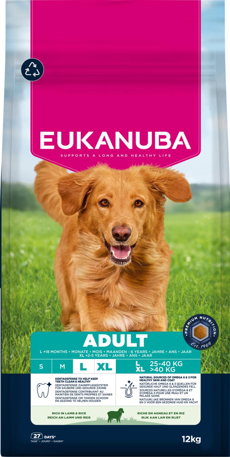 Eukanuba Adult Large Lamb & Rice torrfoder för hund 12 kg