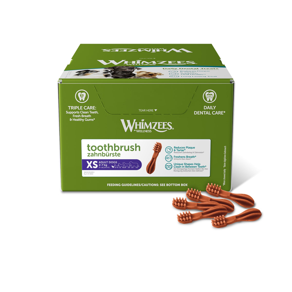 Whimzees tandborst-tugg XS 350 st