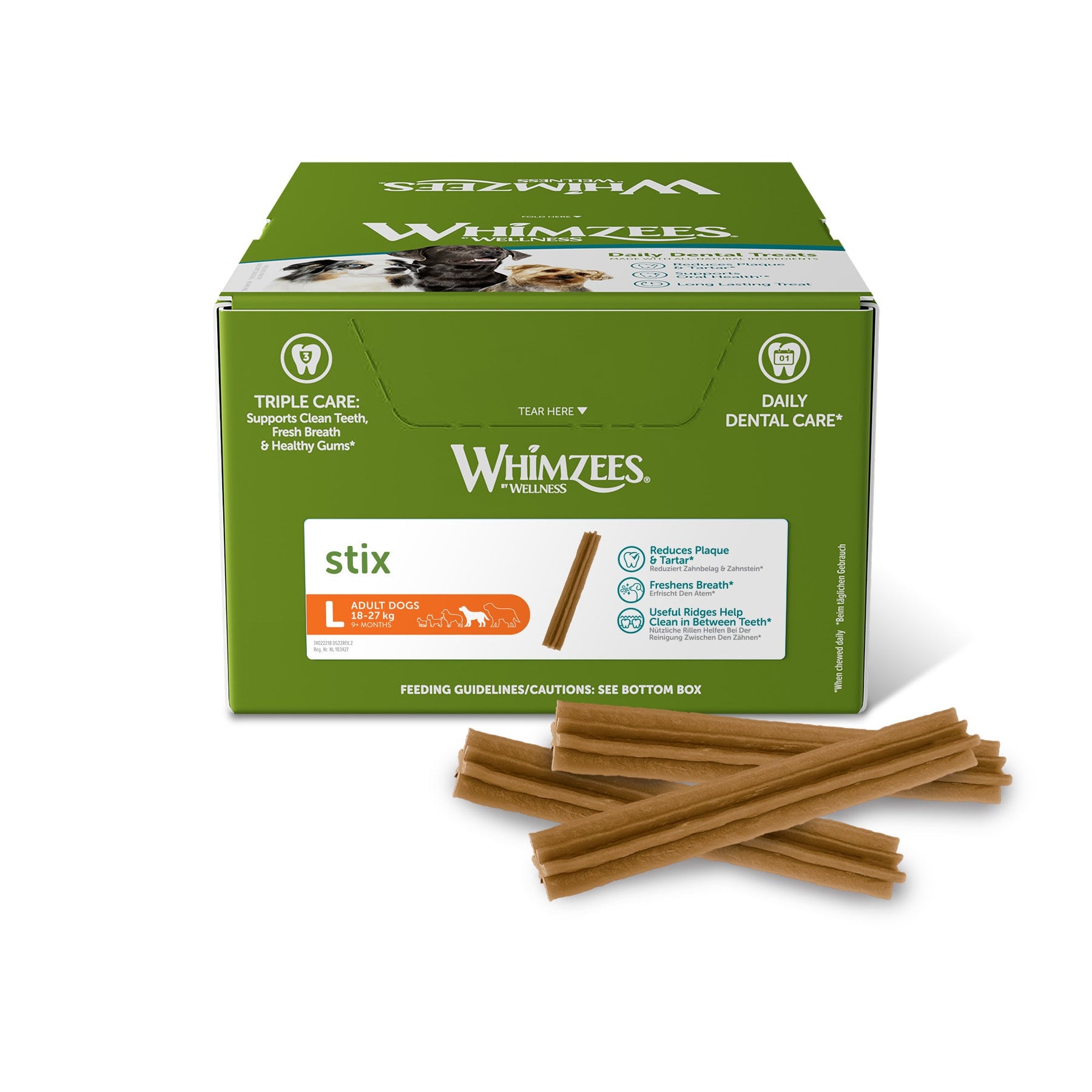 Whimzees tandvårdsstick L 50 st