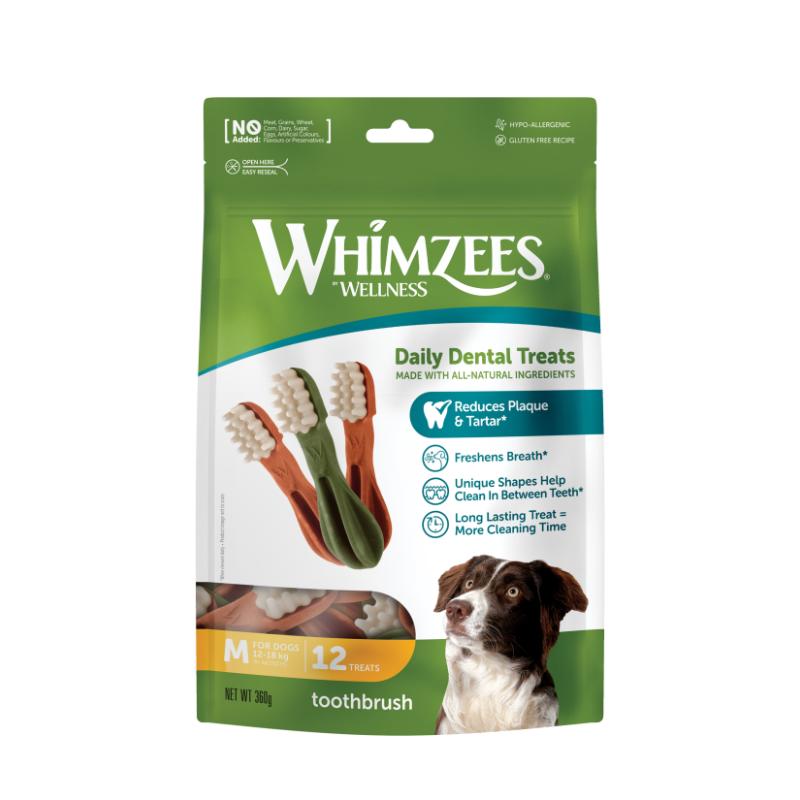Whimzees tandborst-tugg M 12 st