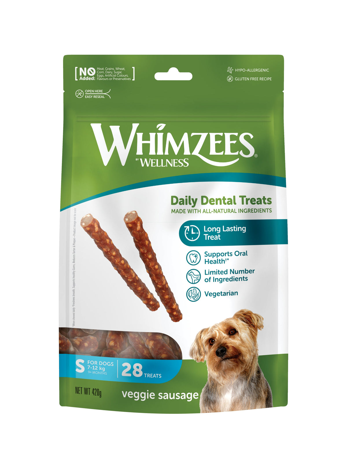 Whimzees grönsakskorv S 28 st