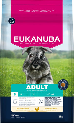 Eukanuba Adult Small Breed kanalihaga kuivtoit väikest tõugu täiskasvanud koertele 3 kg