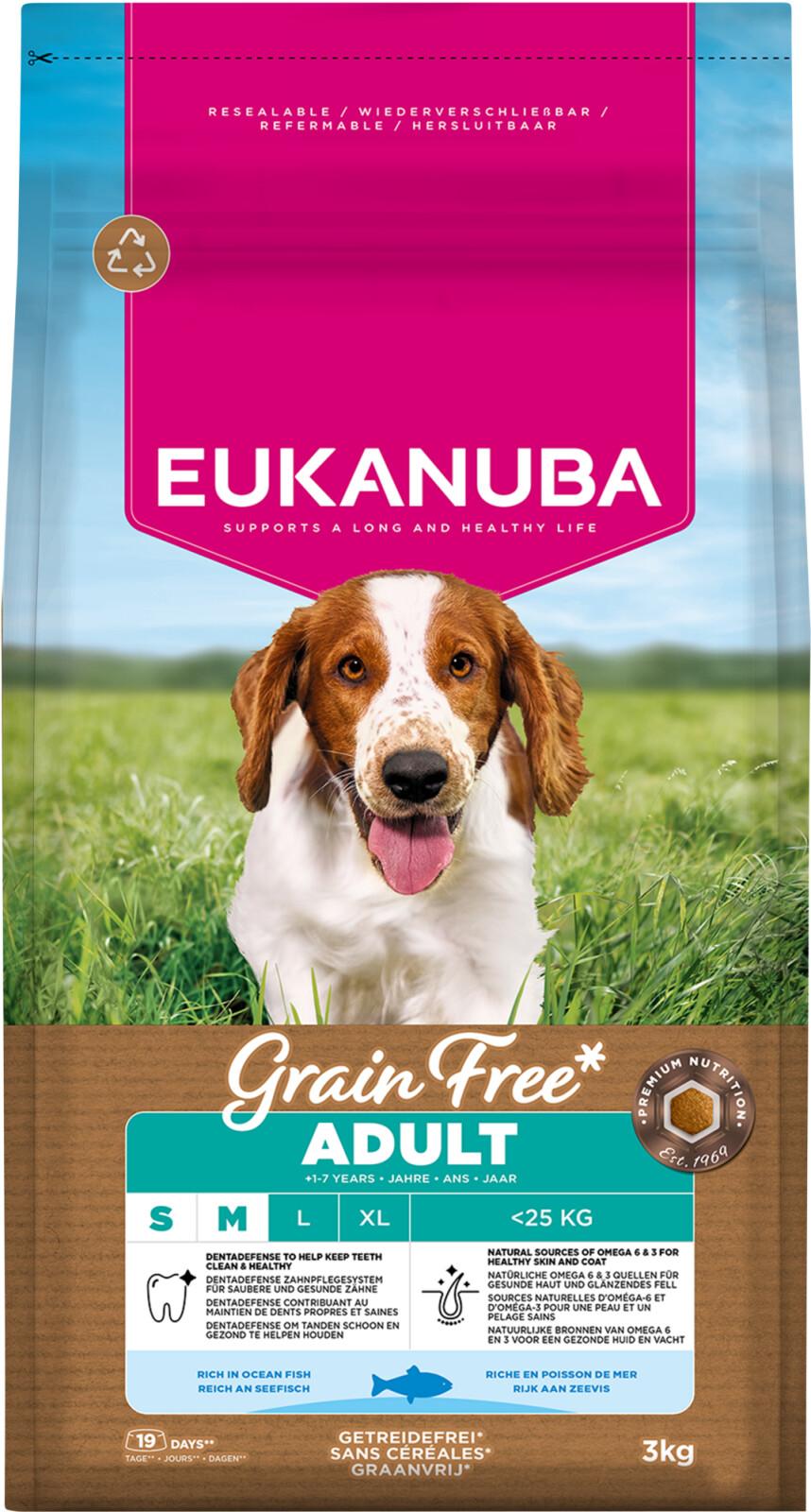 Eukanuba Adult Small/Medium Grain Free Ocean Fish torrfoder för hund