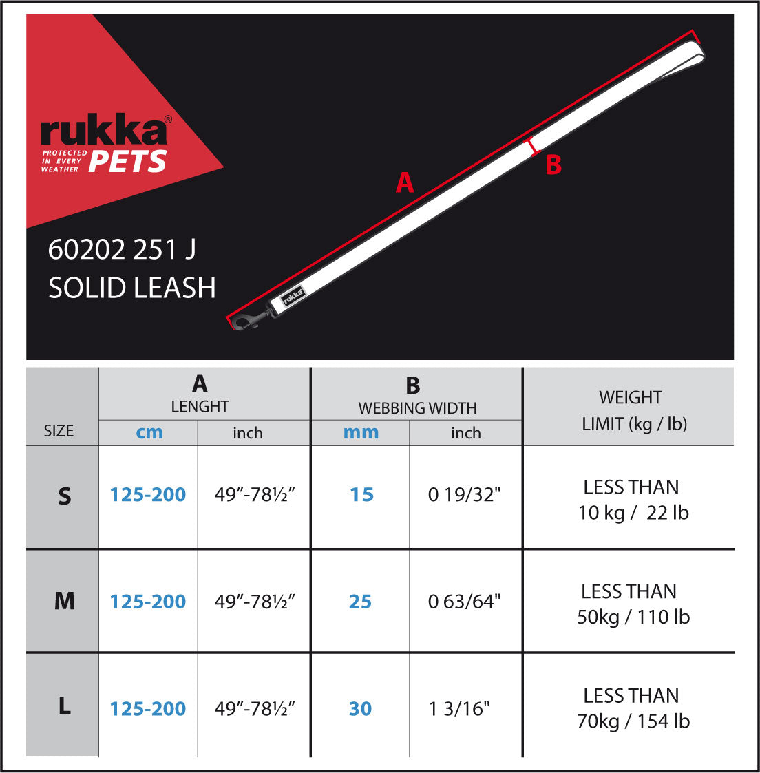 Rukka Solid Leash Pink M