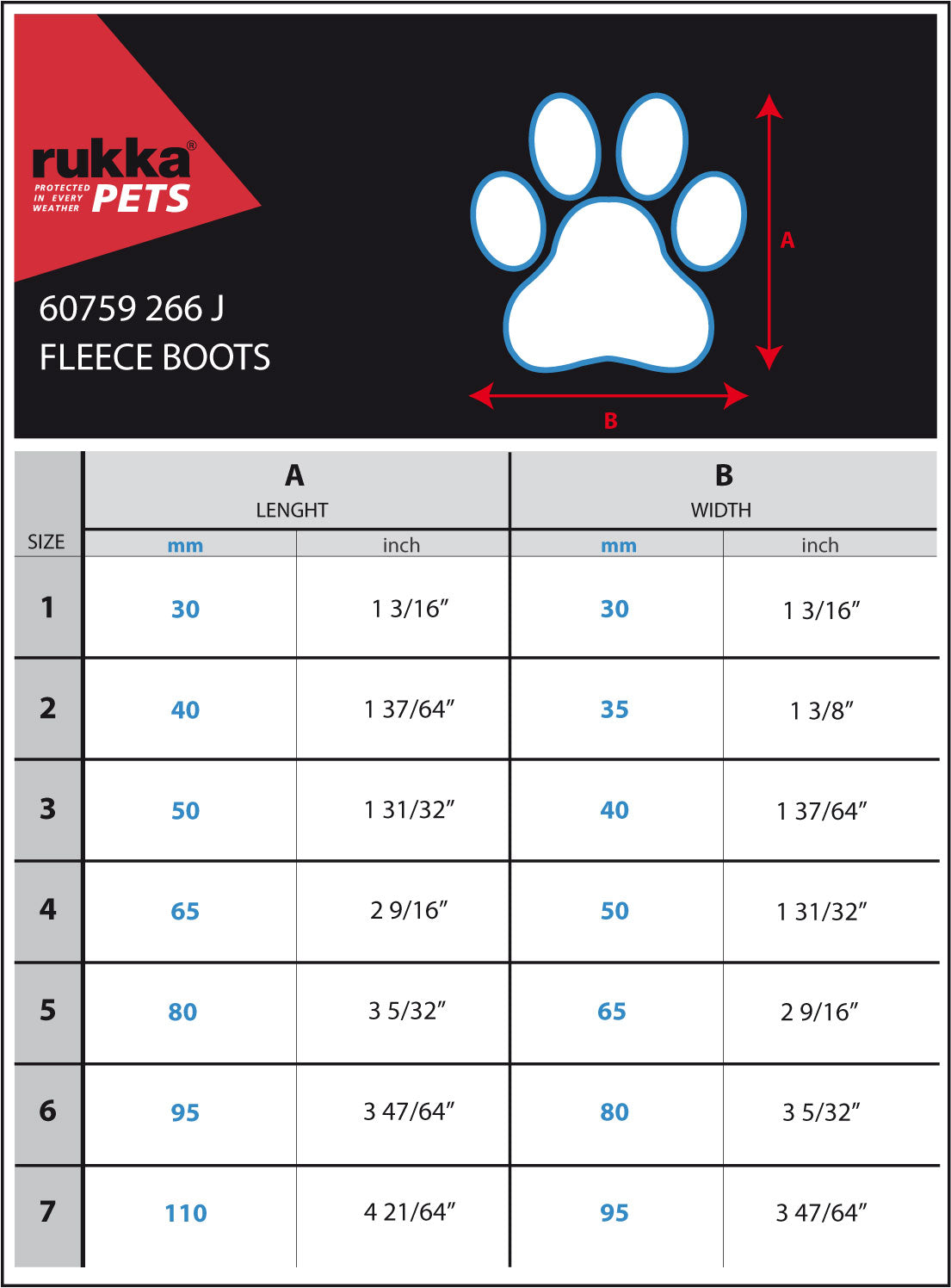 Rukka Fleece hundskor 4 st svart storlek 6