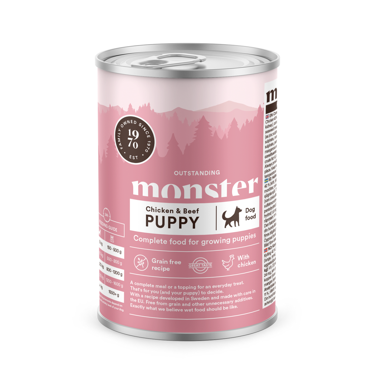 Monster Dog Puppy Chicken-Beef 6 x 400 g för valpar