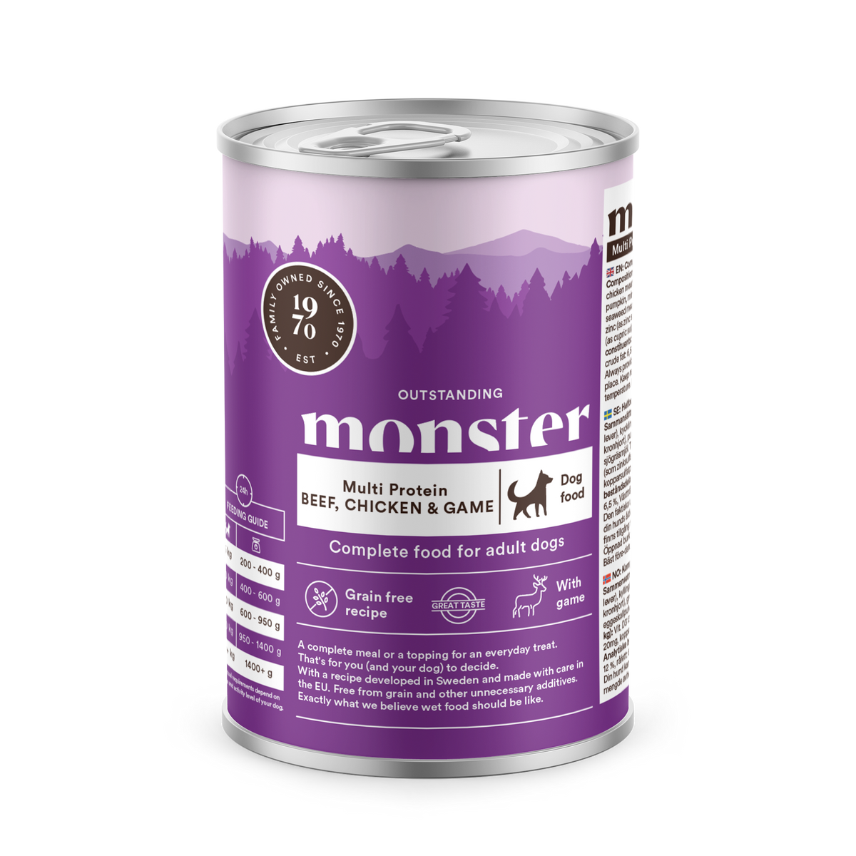 Monster Dog Adult Multi Protein Beef-Chicken-Game 6 x 400 g för hundar
