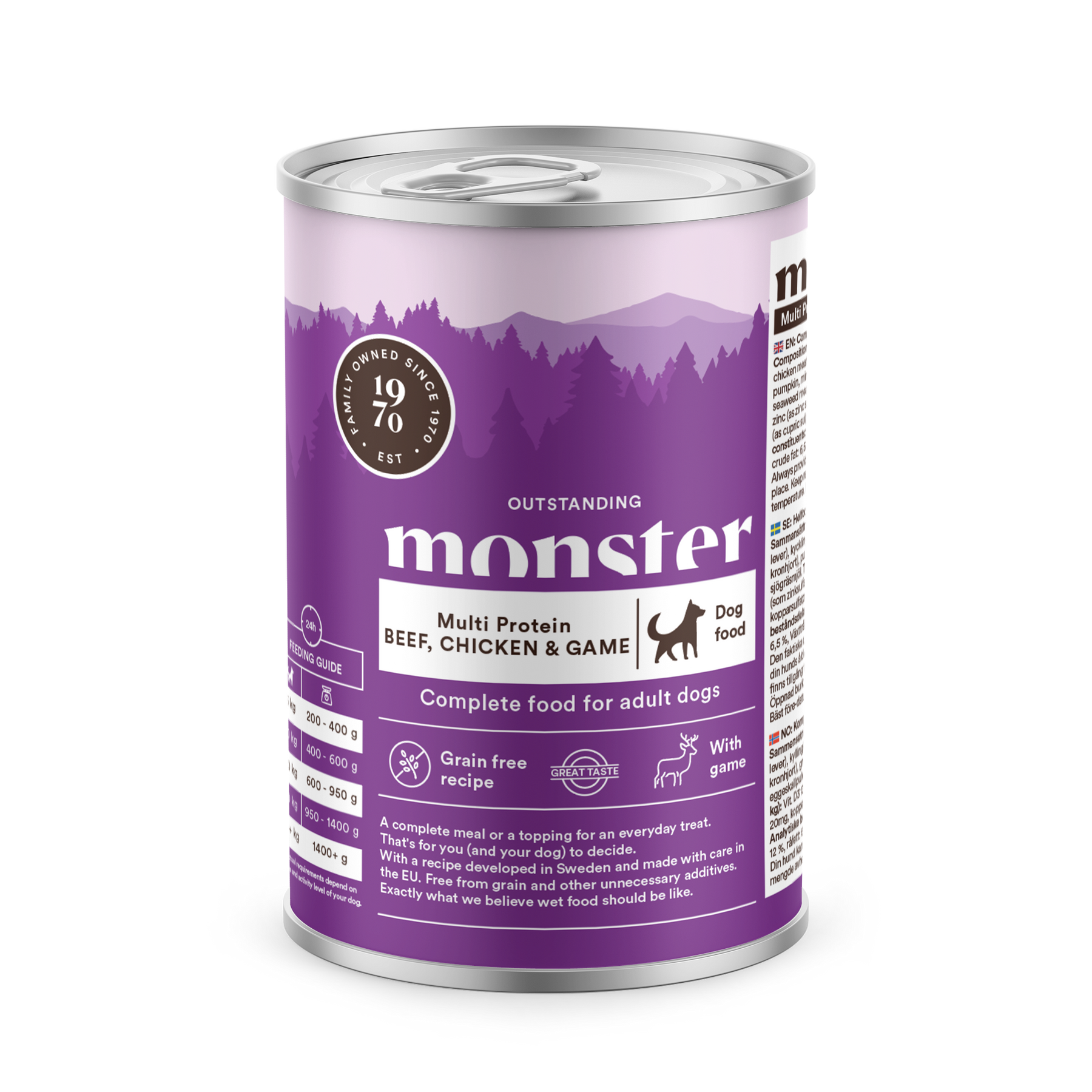 Monster Dog Adult Multi Protein Beef-Chicken-Game 6 x 400 g för hundar