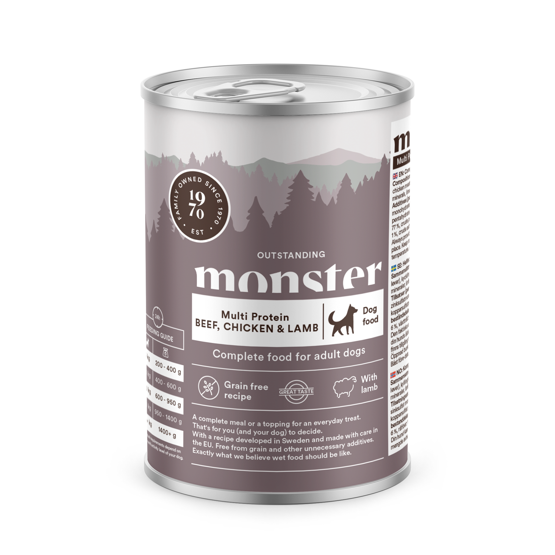 Monster Dog Adult Multi Protein Beef-Chicken-Lamb Våtfoder för Hund 400 g