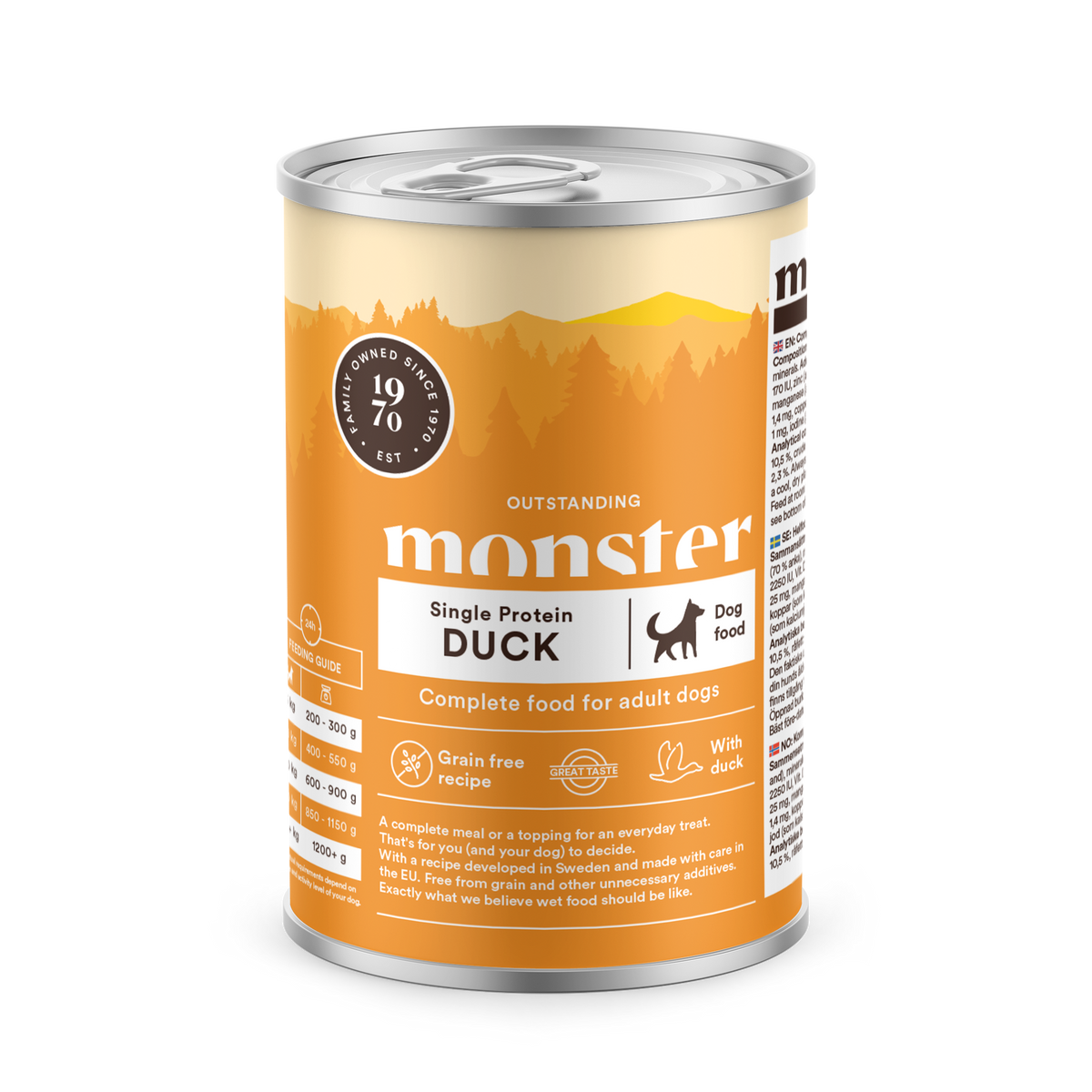 Monster Dog Adult Single Protein Duck 6 x 400 g för hundar