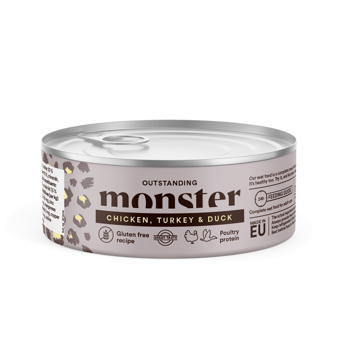 Monster Cat Adult Multi Protein Chicken-Turkey-Duck 12 x 100 g för katter