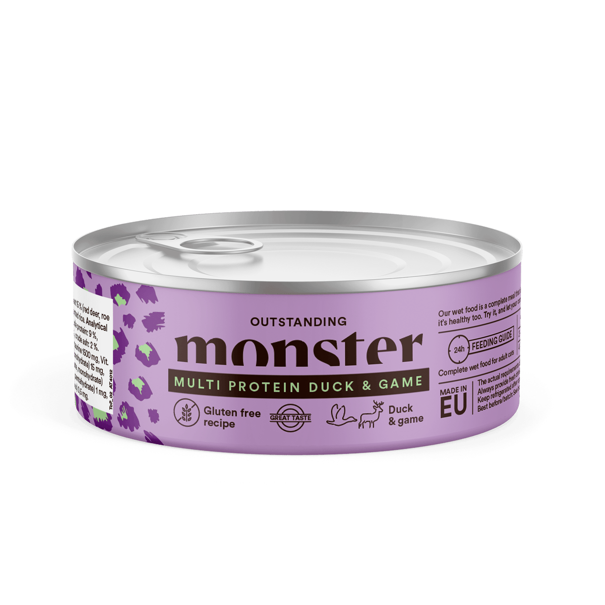 Monster Cat Adult Multi Protein Duck-Game 12 x 100 g för katter