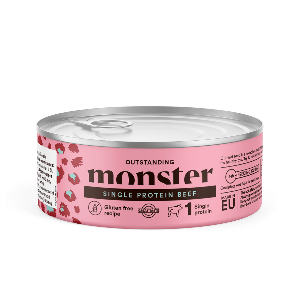 Monster Cat Adult Single Protein Beef 12 x 100 g för katter