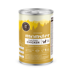 Monster Dog Adult Single Protein kyckling 6 x 400 g för hundar