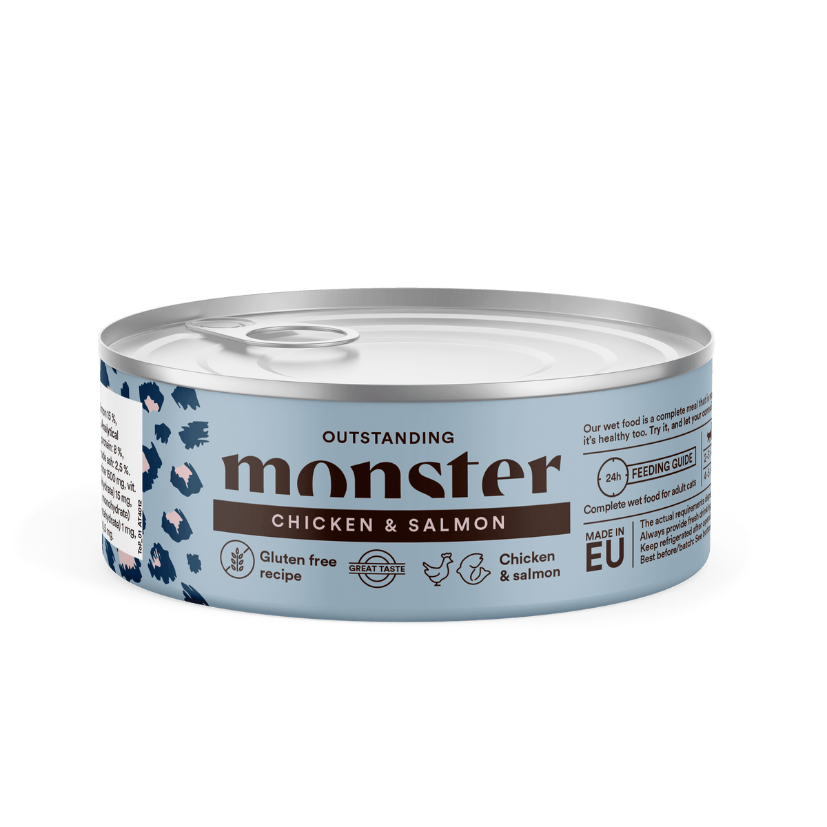 Monster Cat Adult Multi Protein Chicken-Salmon 12 x 100 g för katter