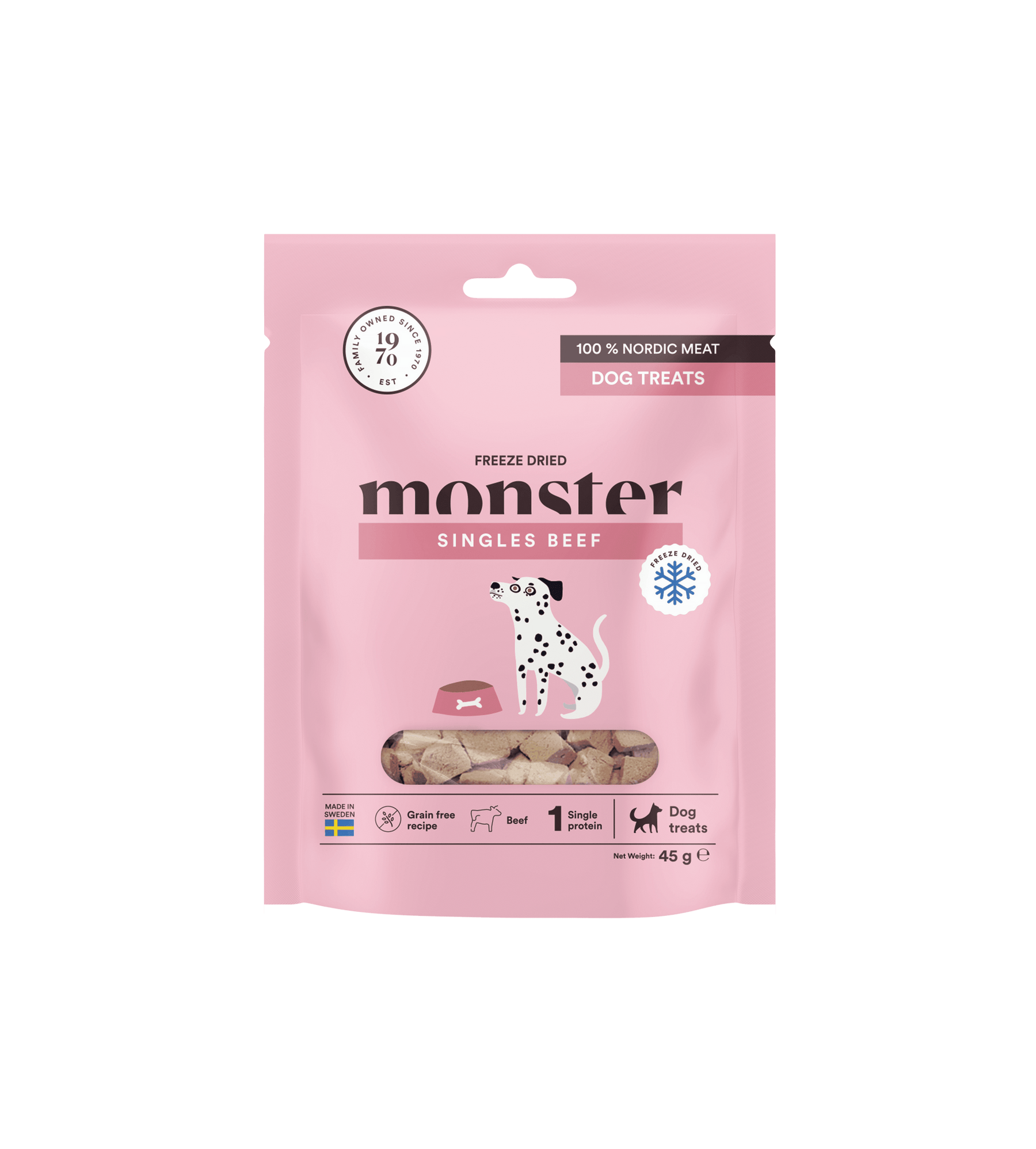 Monster Dog Freeze Dried Treats Beef 45 g för hundar