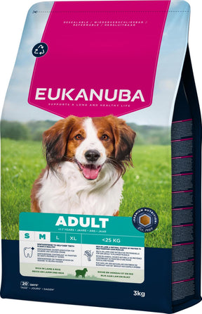 Eukanuba Adult Small & Medium Lamb & Rice lamba ja riisiga kuivtoit väikest ja keskmist kasvu koertele