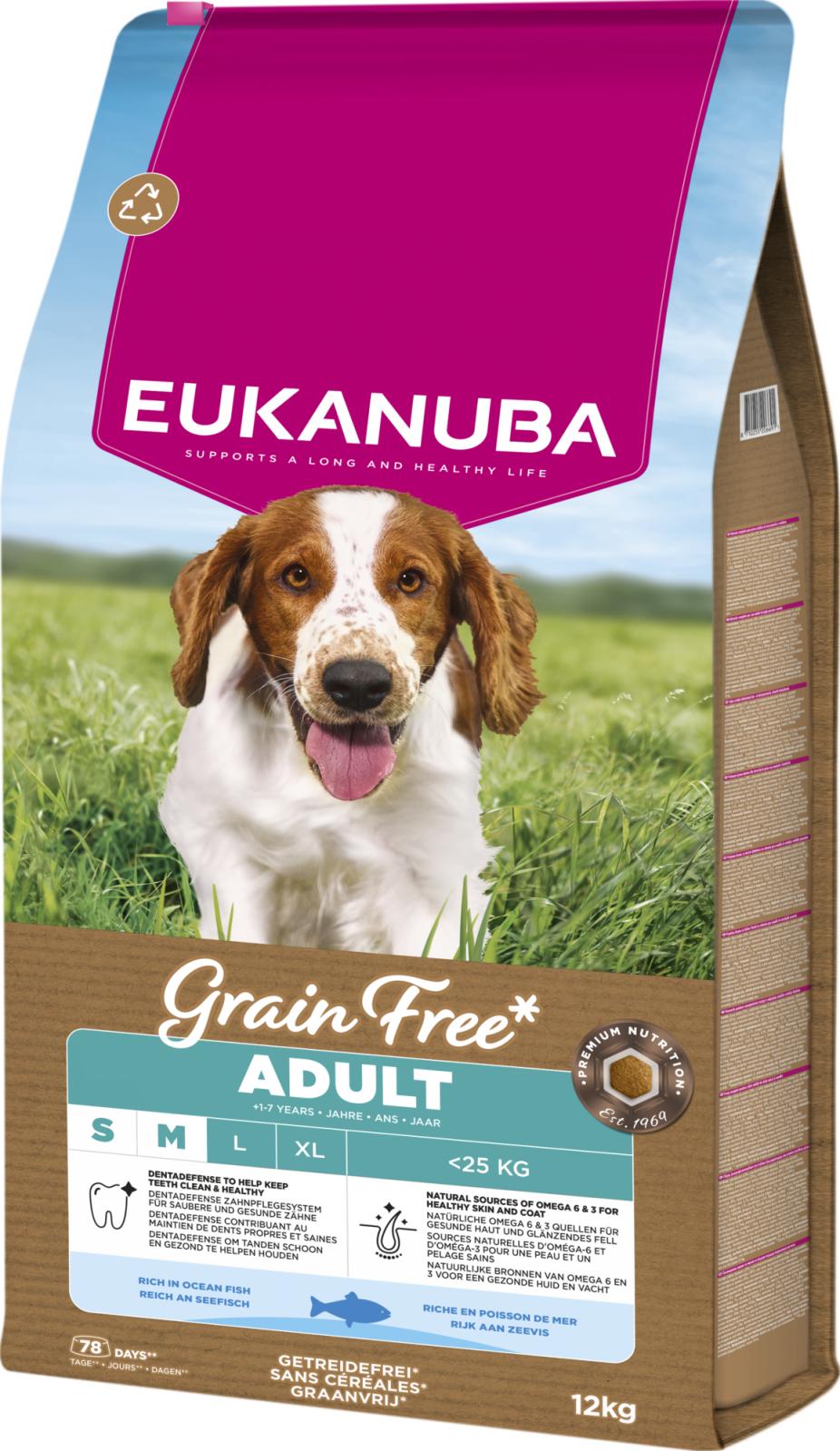 Eukanuba Adult Small/Medium Grain Free Ocean Fish torrfoder för hund