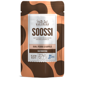 Dagsmark SOOSSI kyckling-potatis-tranbär i sås för hundar