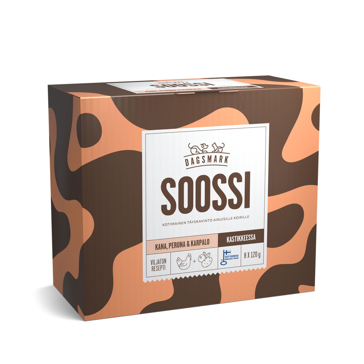 Dagsmark SOOSSI kyckling-potatis-tranbär i sås för hundar
