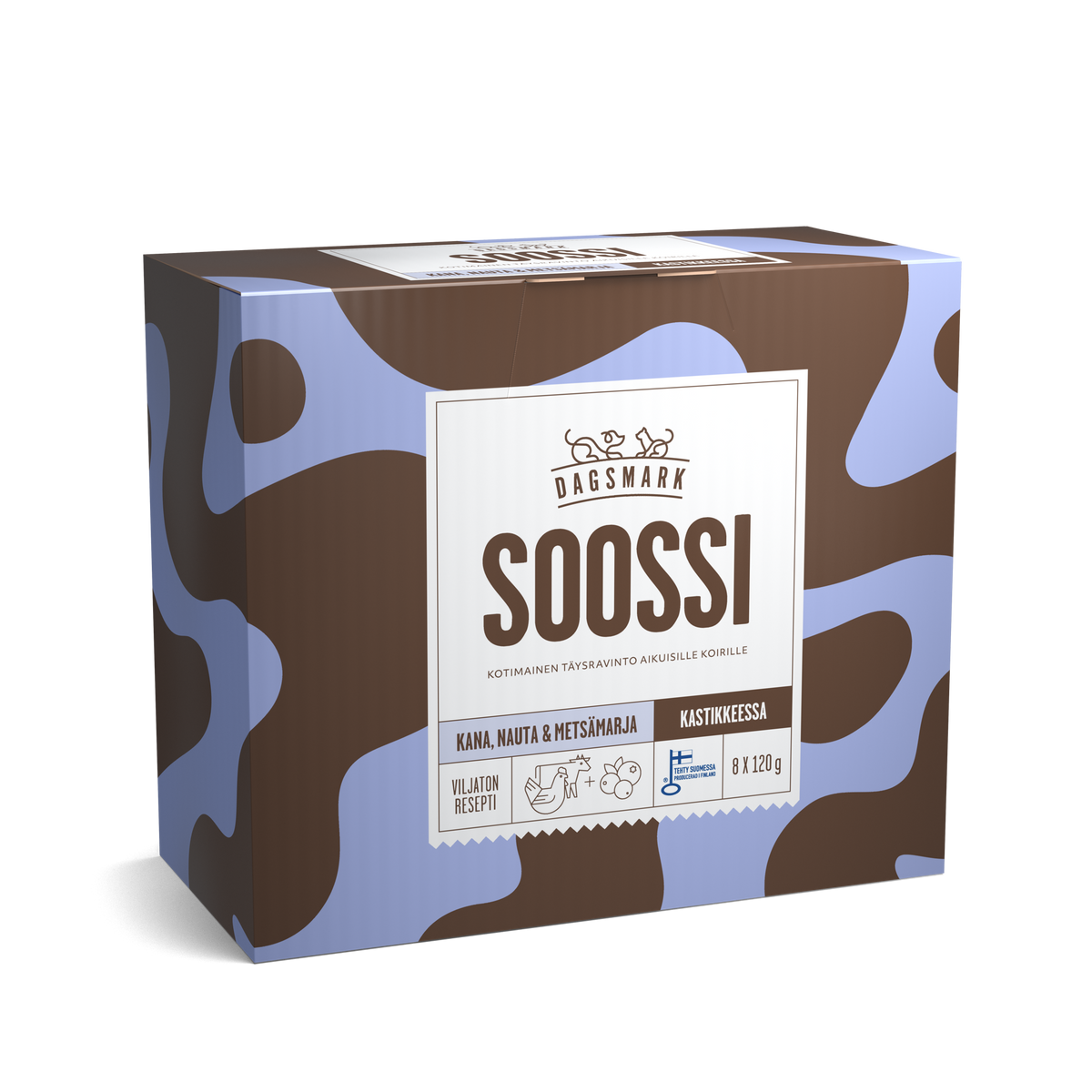 Dagsmark SOOSSI kyckling-nöt-skogsbär i sås för hundar