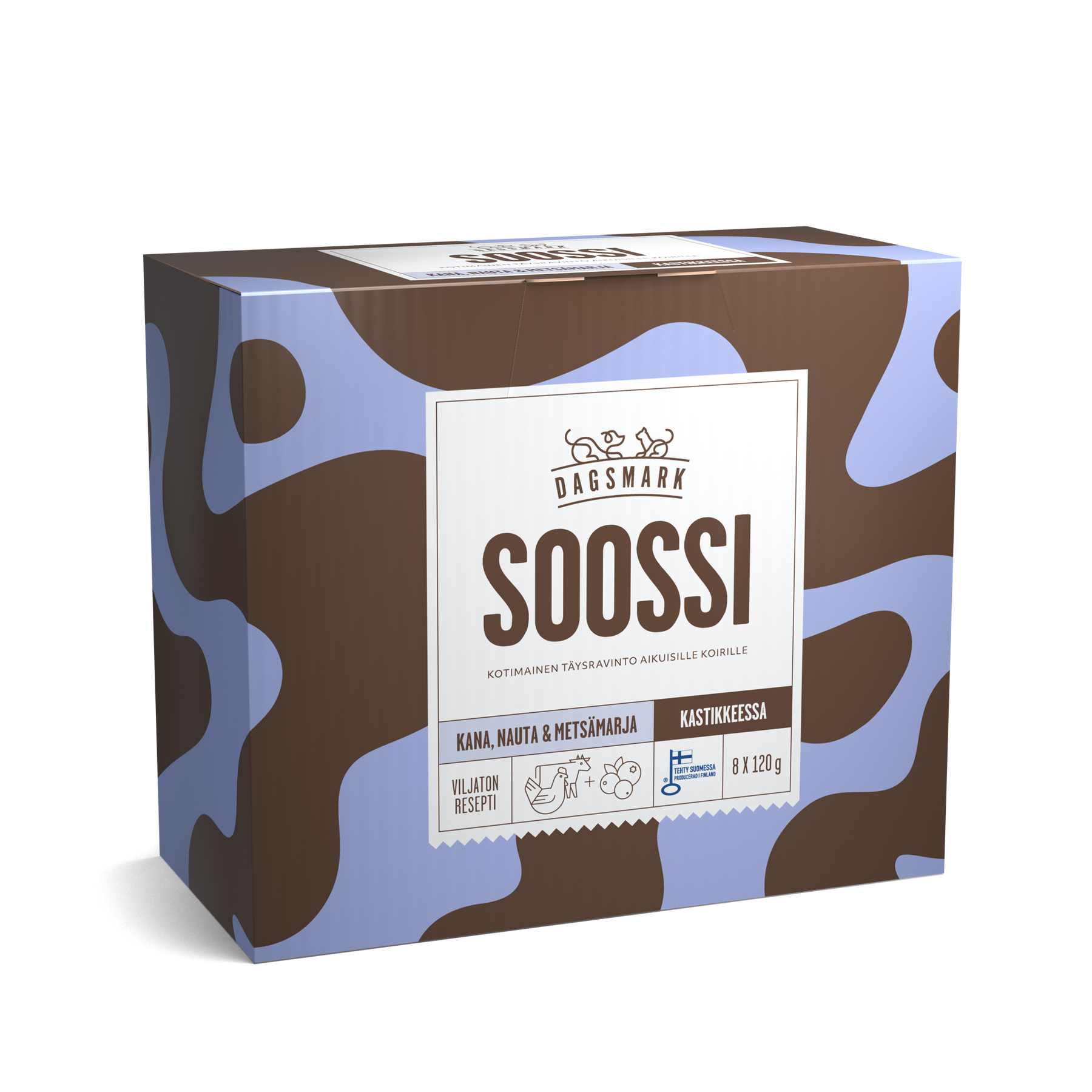Dagsmark SOOSSI kyckling-nöt-skogsbär i sås för hundar