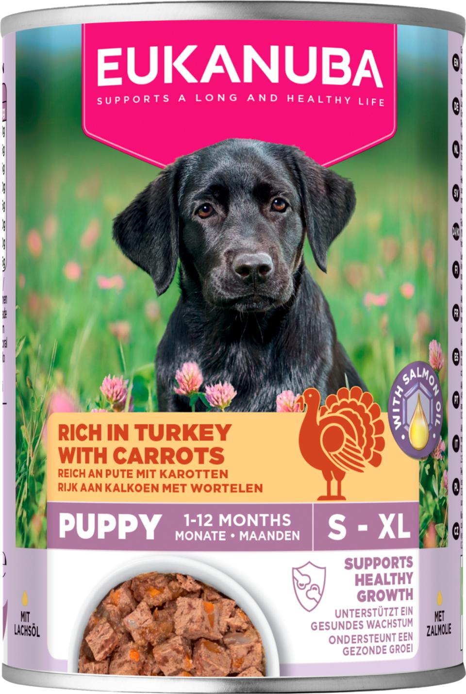 Eukanuba Puppy kalkuniliha ja porgandiga märgtoit kutsikatele 400 g PROOVIPAKK