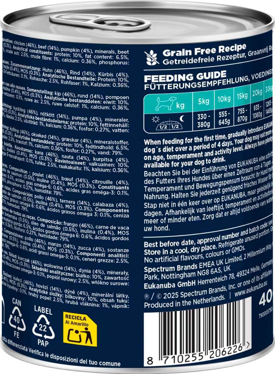Eukanuba wet food adult beef with pumpkin för hund 6 x 400 g FLERPACK