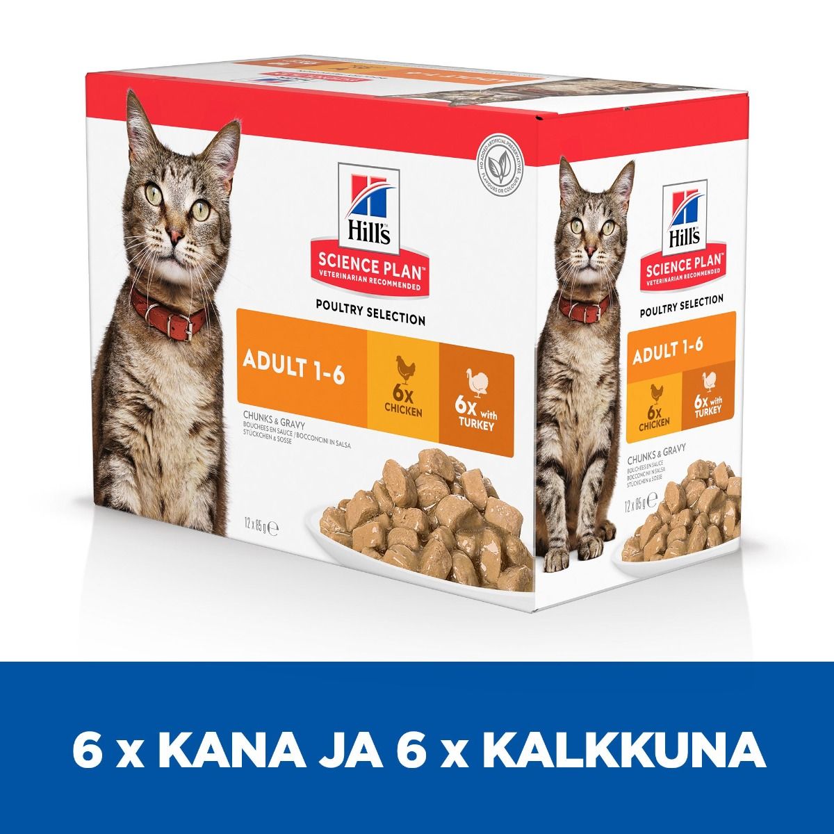 Hill's Science Plan Adult Multipack with Chicken & Turkey for Cats 12 x 85 g
