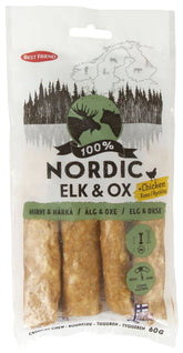 Best Friend Nordic älg & nöt + kyckling tuggben 4 st 60 g