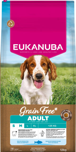 Eukanuba Adult Small/Medium Grain Free Ocean Fish torrfoder för hund