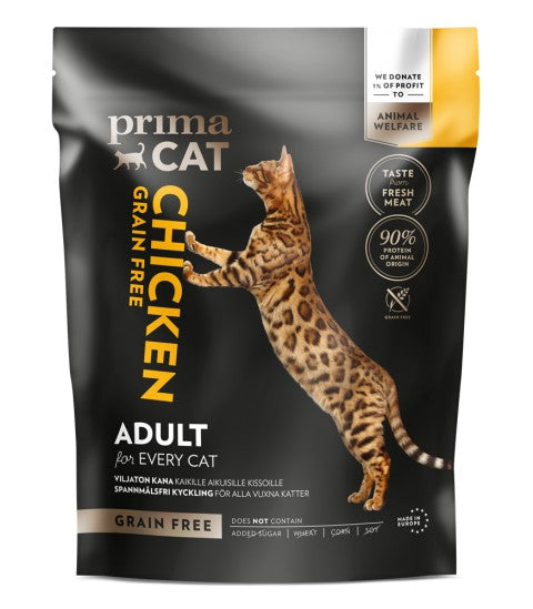 PrimaCat Spannmålsfri Kyckling för vuxna katter 1,4 kg