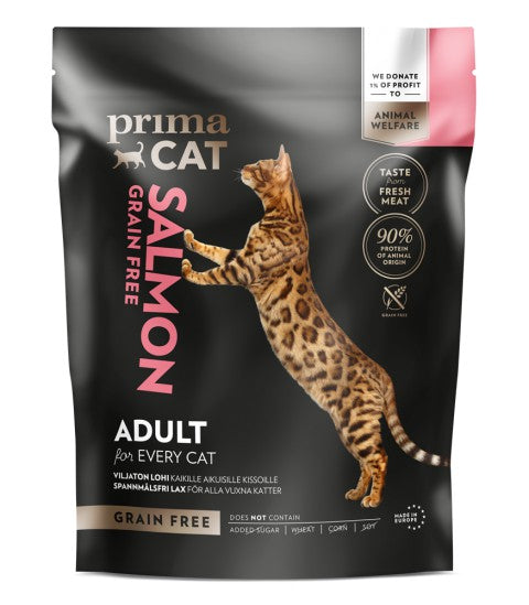 PrimaCat Spannmålsfri Lax för vuxna katter 1,4 kg