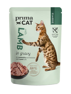 PrimaCat Classic Våtfoder med lamm i sås för katter 28 x 85 g